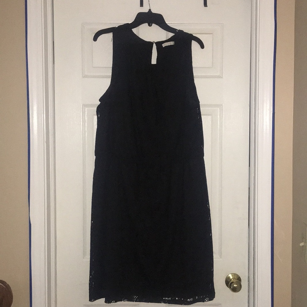 Black lace dress, looser fit with elastic waist